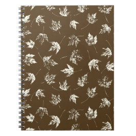 Caderno Espiral Fall Maple Folhas em castanho - padrão perfeito.