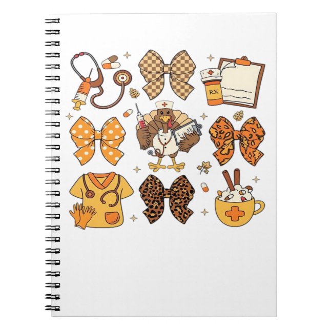 Caderno Espiral Fall Nurse Thanksgiving Classic T-Shirt.png (Frente)