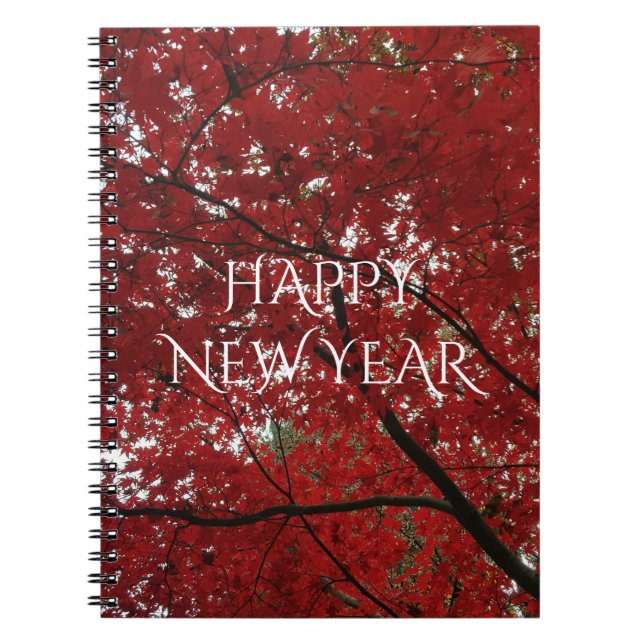 Caderno Espiral Fall Season Red Brown Autumn Folhas (Frente)