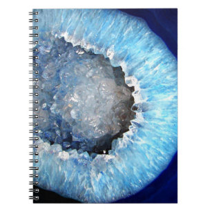 Caderno Espiral Falln Geode de cristal azul