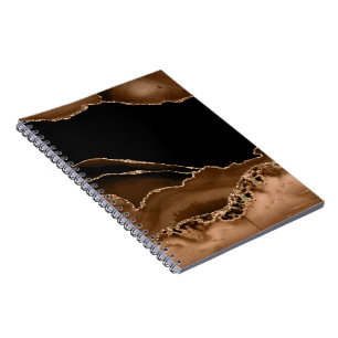 Caderno Espiral Falsa Ágata Contemporânea Marmorizada Deserto Marr