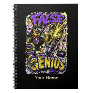 Caderno Espiral Falso Gênio Personalizado Engraçado Sarcástico