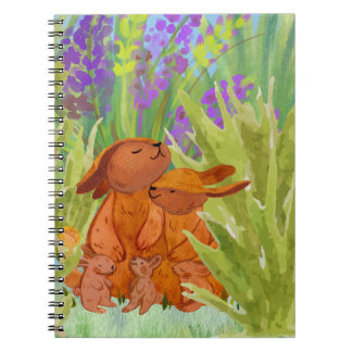 Caderno Espiral Família Coelhinha Bonita na Natureza