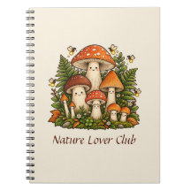 Caderno Espiral Família de Cogumelos Cottagecore F