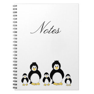 Caderno Espiral Família de Pinguins