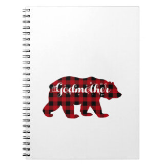 Caderno Espiral Família de Xadrezes Vermelhas de Madrinha Búfalo