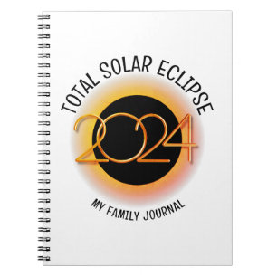 Caderno Espiral Família ECLIPSE SOLAR TOTAL 2024 Personalizada