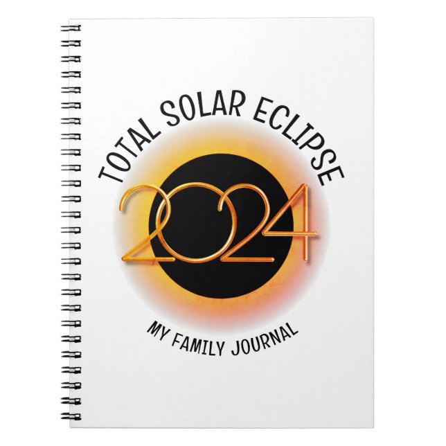 Caderno Espiral Família ECLIPSE SOLAR TOTAL 2024 Personalizada (Frente)