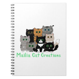 Caderno Espiral Família Gato Criações de Mailia