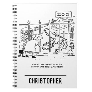 Caderno Espiral Família no Zoo. Pai Engolido pelo Alligador