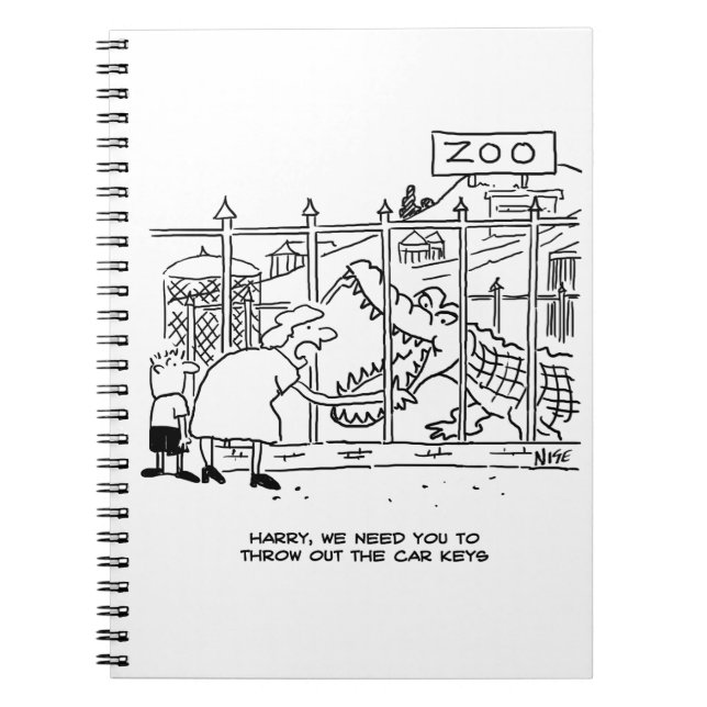 Caderno Espiral Família no Zoo. Pai Engolido pelo Alligador (Frente)