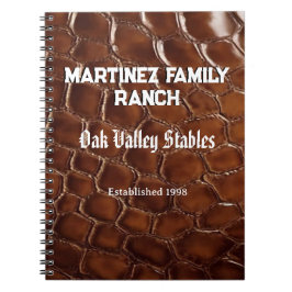 Caderno Espiral Family Ranch Faux Crocodile Leather