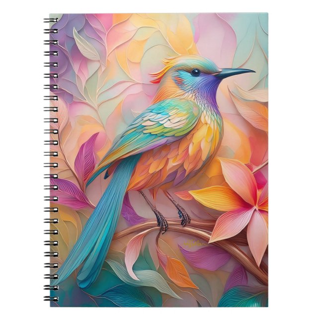 Caderno Espiral Fantasia de Pássaro com Garganta Violeta (Frente)
