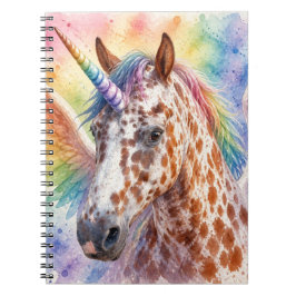 Caderno Espiral Fantasia Unicórnio Surrealista Appaloosa Pegasus