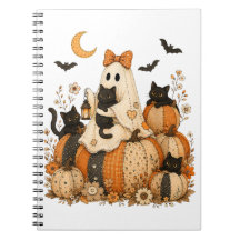 Fantasma Assustador de Halloween com Gatos Pretos