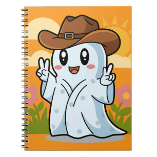 Caderno Espiral Fantasma de Cowboy Bonito para a decoração diverti