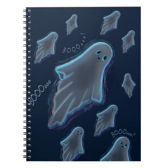 Caderno Espiral Fantasma do KiniArt Cute (Frente)