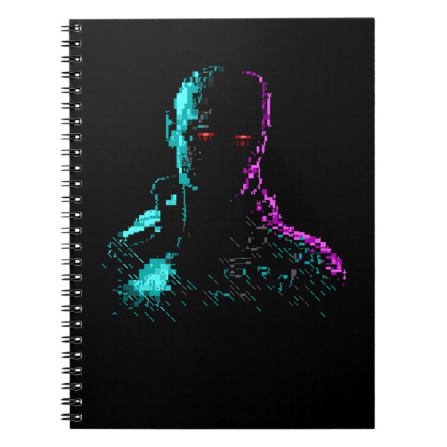 Caderno Espiral Fantasma no notebook Wires ASCII Art (Frente)