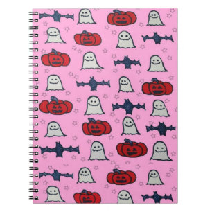 Caderno Espiral Fantasmas do Halloween, Morcegos e Jack o Lanterna