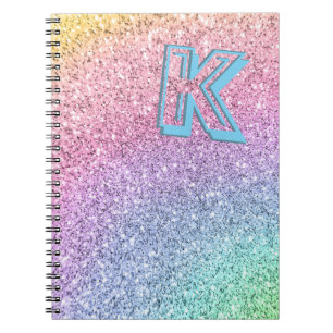 Caderno Espiral Fantástico Pastel Glitter Girly Monogramas Persona