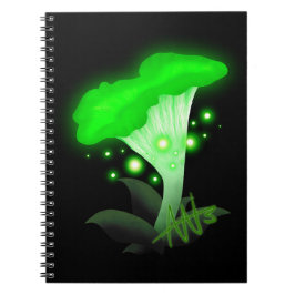 Caderno Espiral Fantasy Chanterelle Glossudo Cogumelo Verde