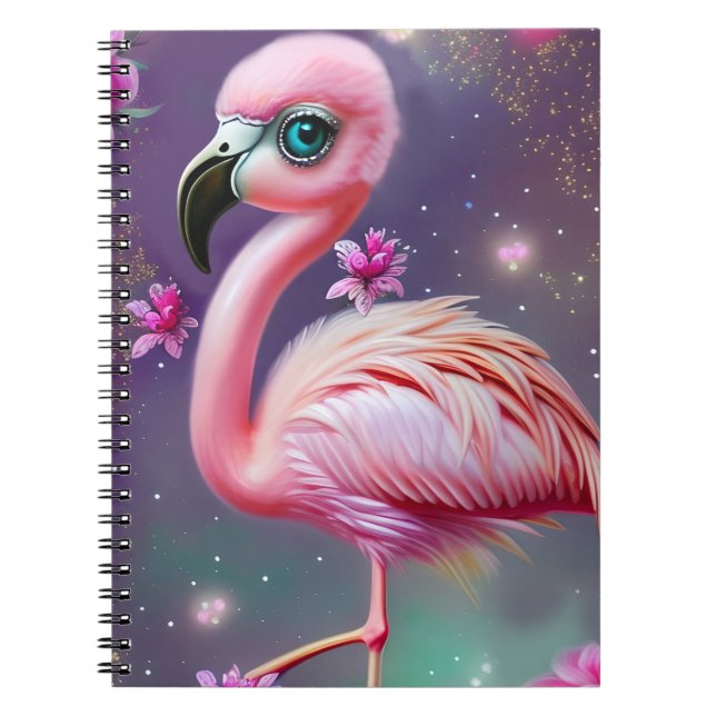 Caderno Espiral Fantasy Cute Kawaii baby flamingo (Frente)
