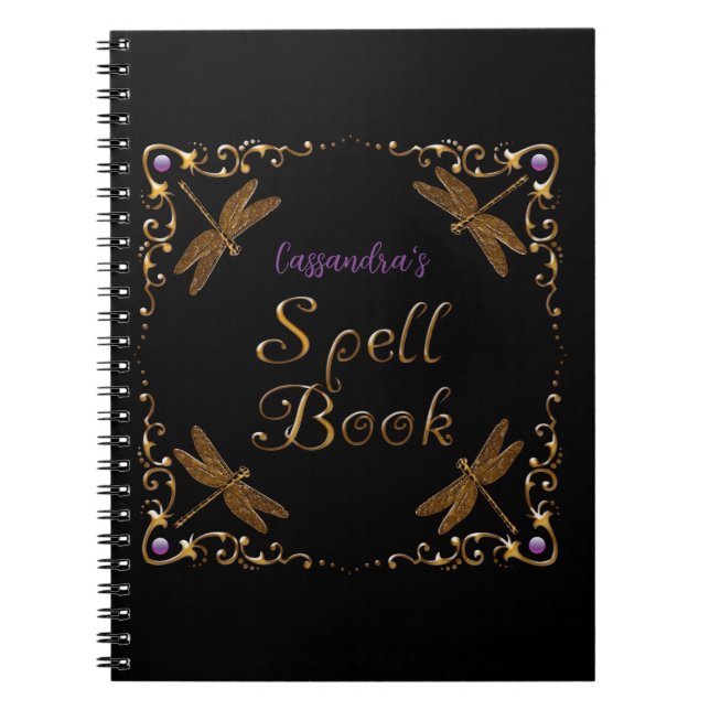 Caderno Espiral Fantasy Fairy Tale Spell Book Personalizado (Frente)