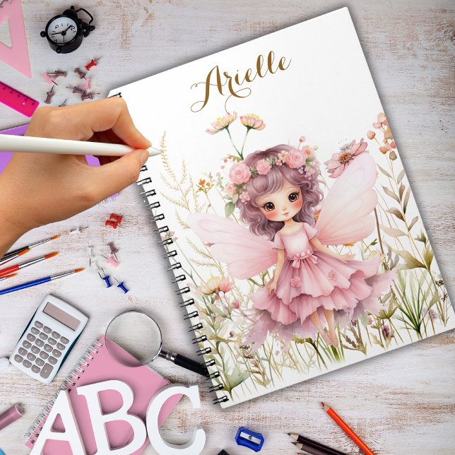 Caderno Espiral Fantasy Fairy Wildflower Pastel (Criador carregado)