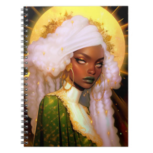 Caderno Espiral Fantasy Mulher Afro-Americana Art