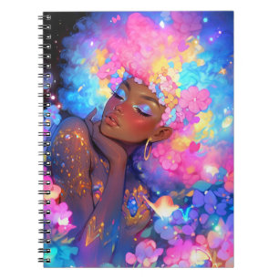 Caderno Espiral Fantasy Mulher Afro-Americana Art