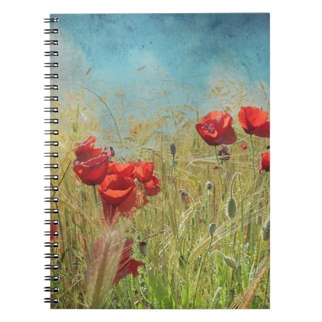 Caderno Espiral Fantasy poppies (Frente)