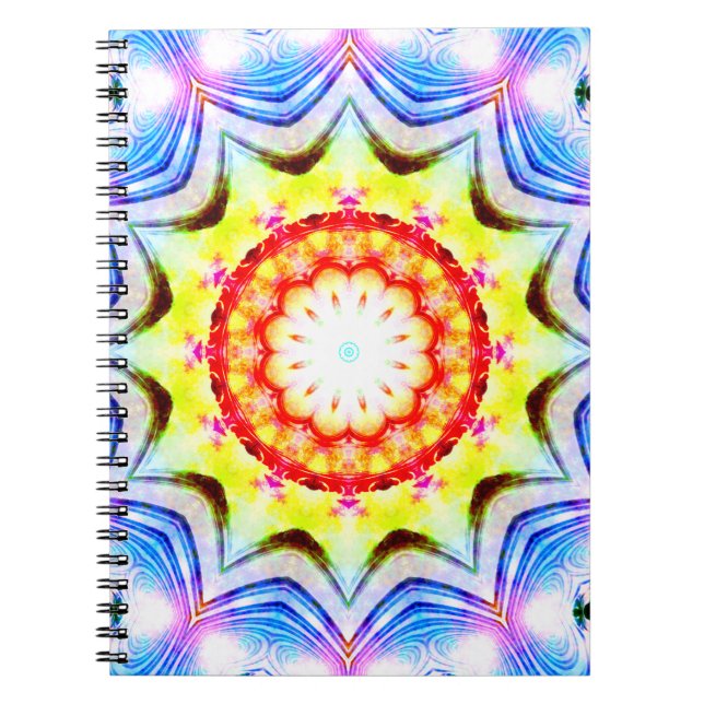 Caderno Espiral Fantasy Priest Mage Magical Vibrant Mandela (Frente)