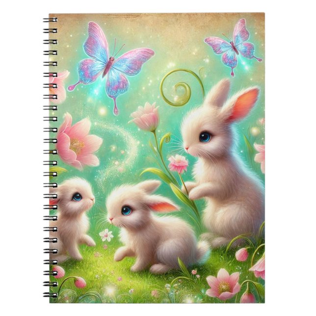 Caderno Espiral Fantasy Primavera Bunny Garden (Frente)