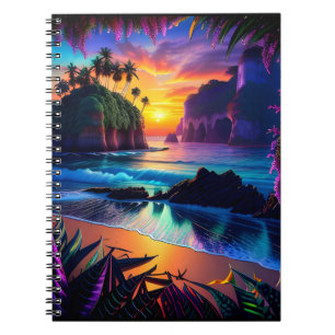 Caderno Espiral Fantasy Tropical Beach Three