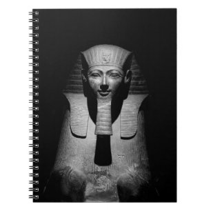 Caderno Espiral Faraó rei preto e branco