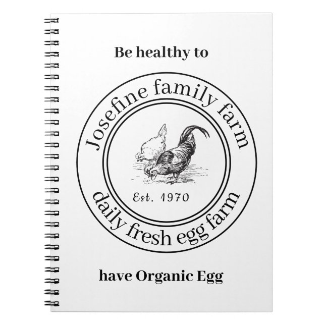 Caderno Espiral Farm Fresh Eggs Chicken Coop Rustic Country Farm (Frente)