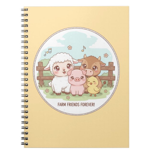 Caderno Espiral Farm friends forever - cute & cozy (Frente)
