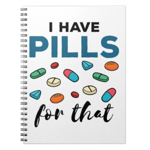 Caderno Espiral Farmacêutica Pharmacy Tech Eu tenho comprimidos p