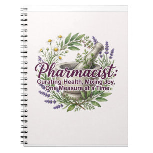 Caderno Espiral Farmacêutico Curador de Saúde Ervas Medicinais Bot