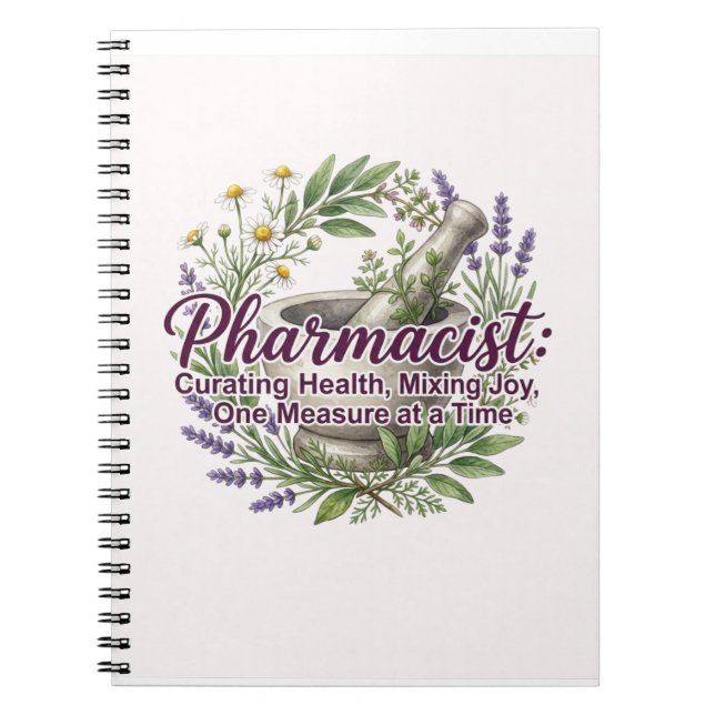 Caderno Espiral Farmacêutico Curador de Saúde Ervas Medicinais Bot (Frente)