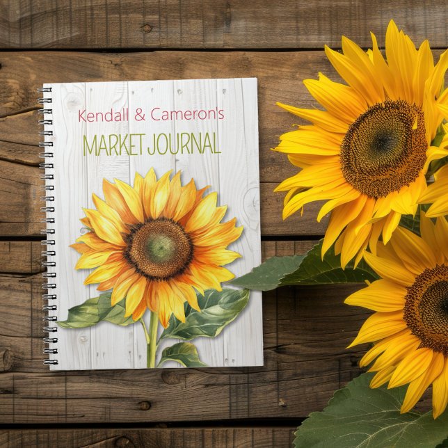 Caderno Espiral Farmers Market Personalized Sunflower Notebook (Criador carregado)