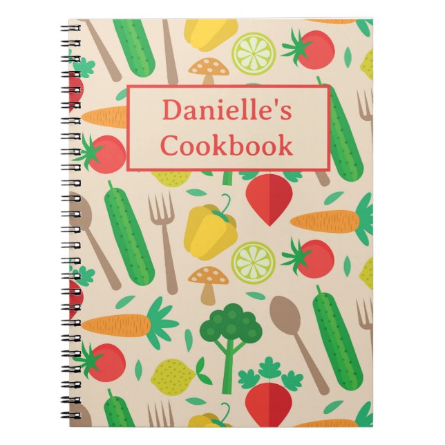 Caderno Espiral Farmers Market Vegetables  Custom Cookbook (Frente)