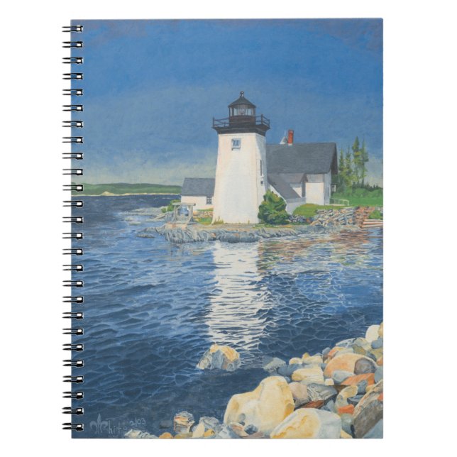 Caderno Espiral Farol de ponto de grade (Frente)
