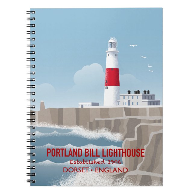 Caderno Espiral Farol de Portland Bill (Frente)