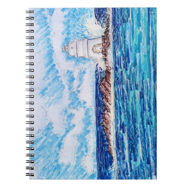 Caderno Espiral Farol em Azul (Frente)