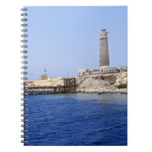 Caderno Espiral Farol nas Ilhas Brother, Mar Vermelho, Egito