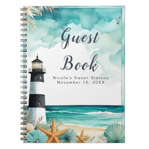 Caderno Espiral Farol Náutico Doce Dezesseis Aniversário