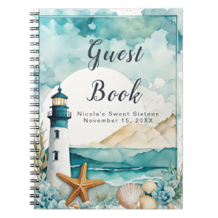 Caderno Espiral Farol Náutico Doce Dezesseis Aniversário
