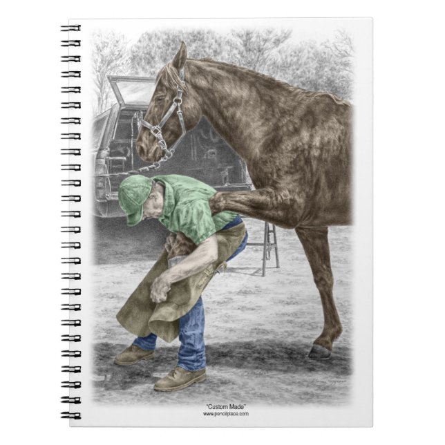 Caderno Espiral Farrier Blacksmith Shoeing Horse (Frente)