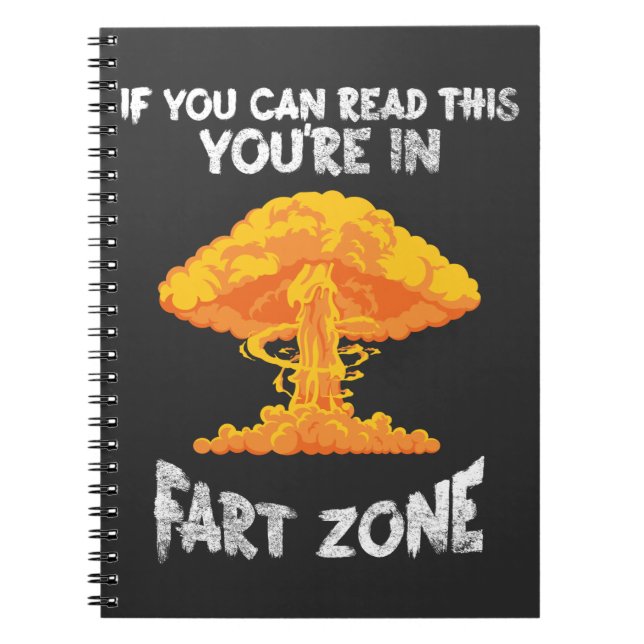 Caderno Espiral Fart Zone Explosion Humor Farting Piada (Frente)